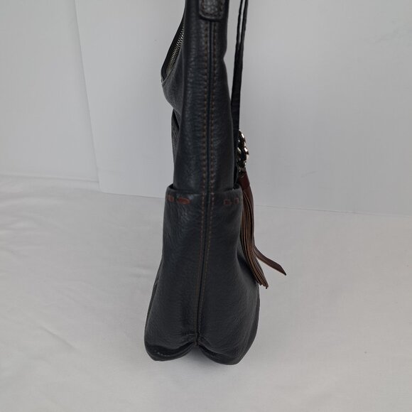 Brighton Kodiak Black and Brown Leather Hobo Shoulder Bag - Picture 7 of 16